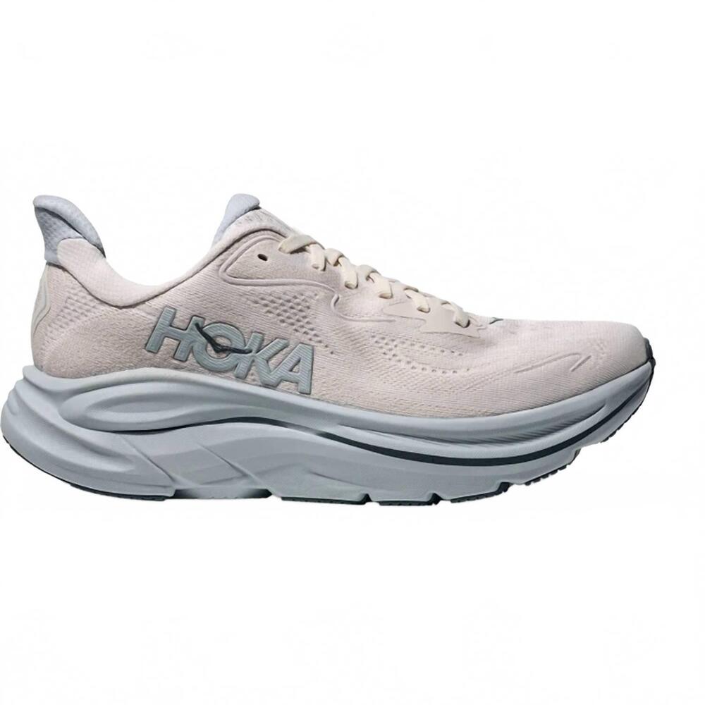 NEW HOKA women's clifton 10 wide running shoes in grout mineral blue